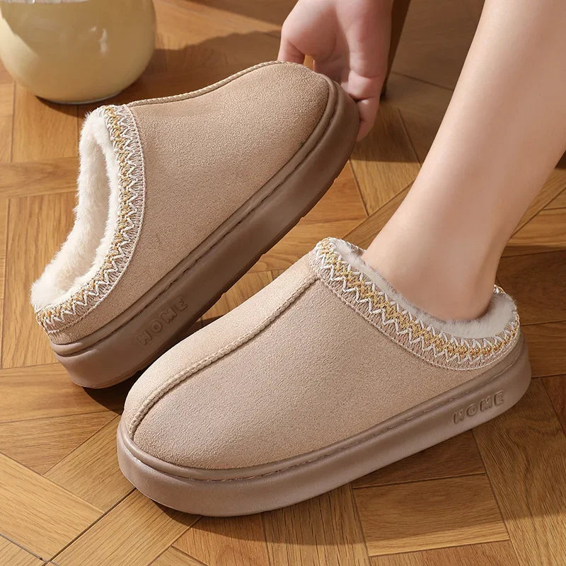 Layla Fluffy Platform Slippers