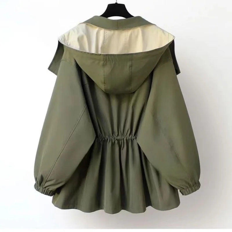 Xiandra Trendy Hooded Windbreaker Coat