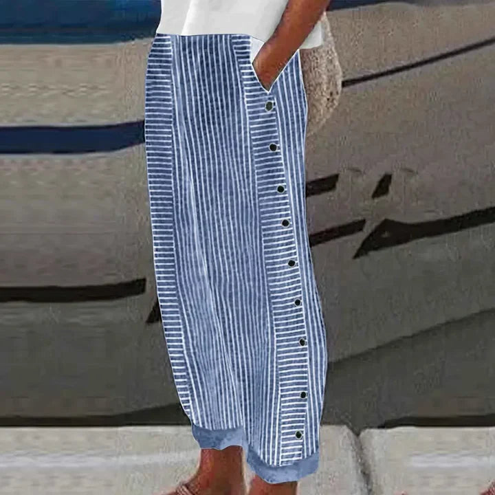 Chloe Seabreeze Stripe Button Trousers