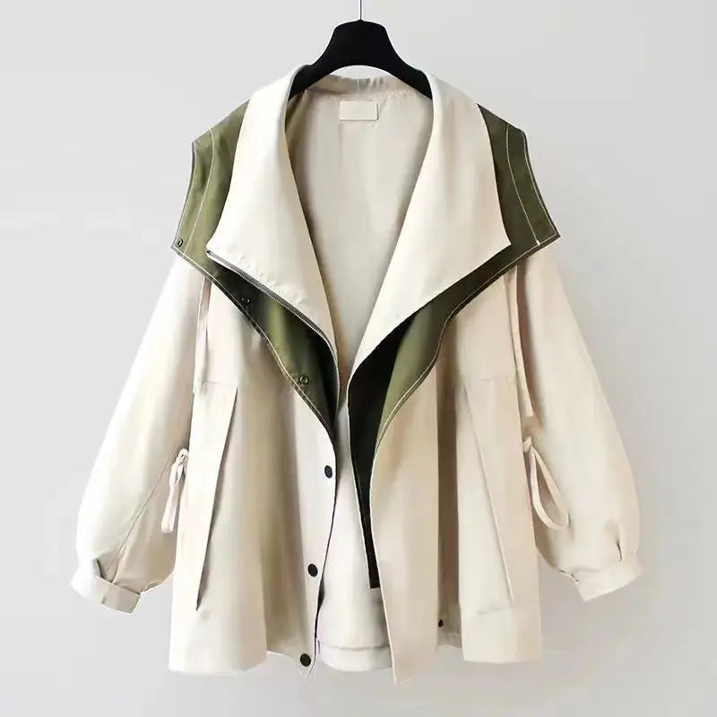 Xiandra Trendy Hooded Windbreaker Coat