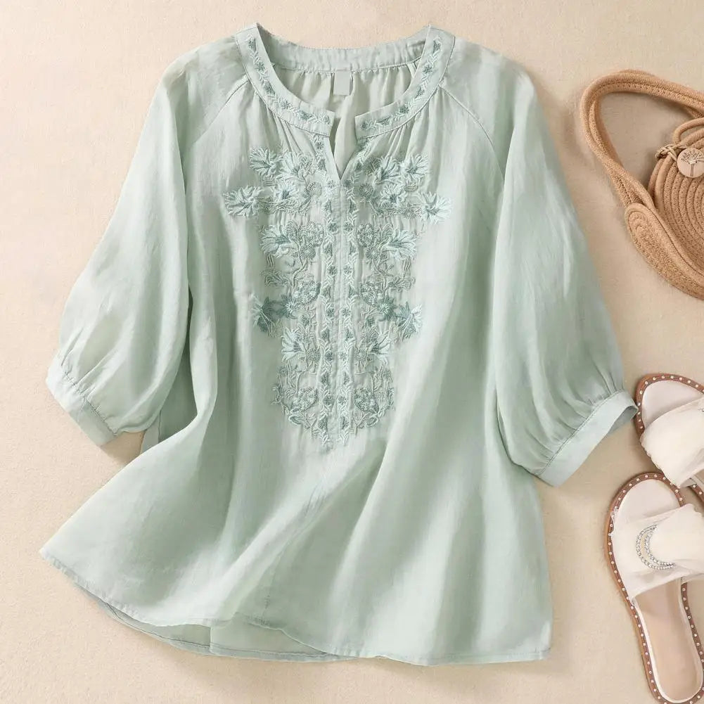 Sophie Embroidered Cotton Floral Blouse