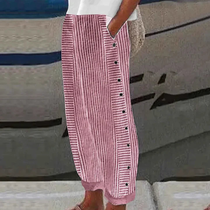 Chloe Seabreeze Stripe Button Trousers