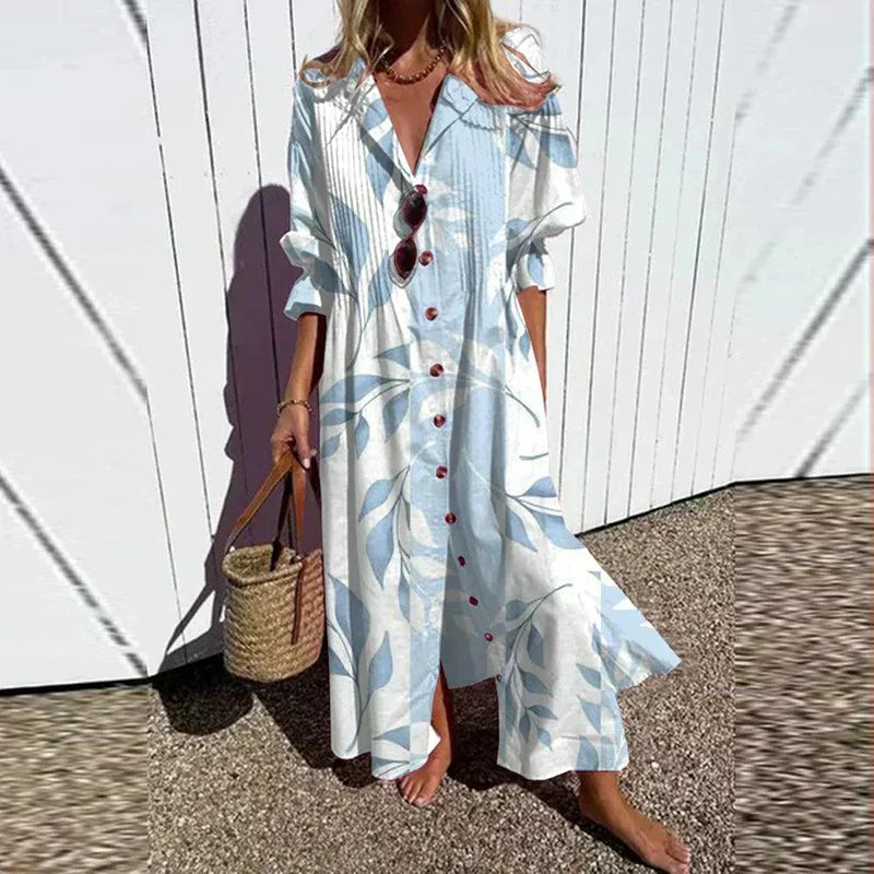 Alyssa Boho Puff Sleeve Maxi Dress