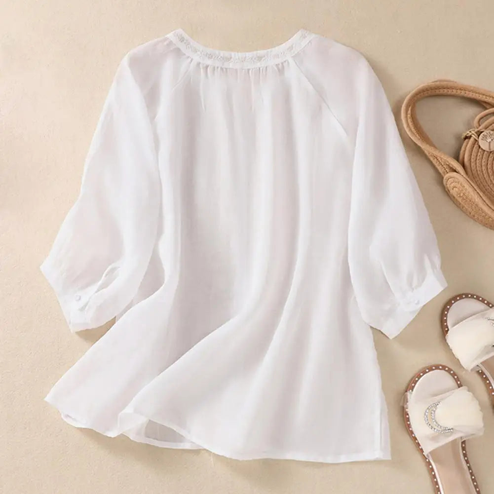 Sophie Embroidered Cotton Floral Blouse