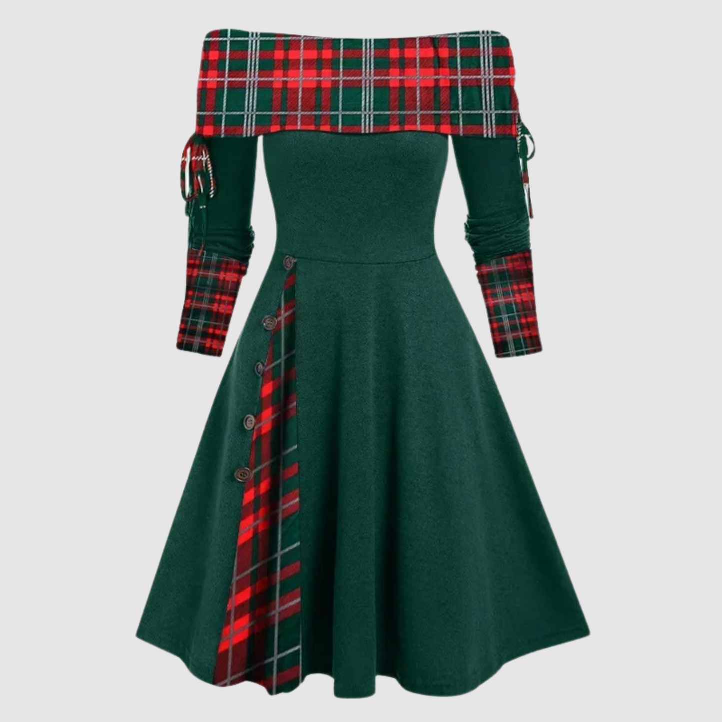 Molly Long-Sleeve Off-Shoulder Dress