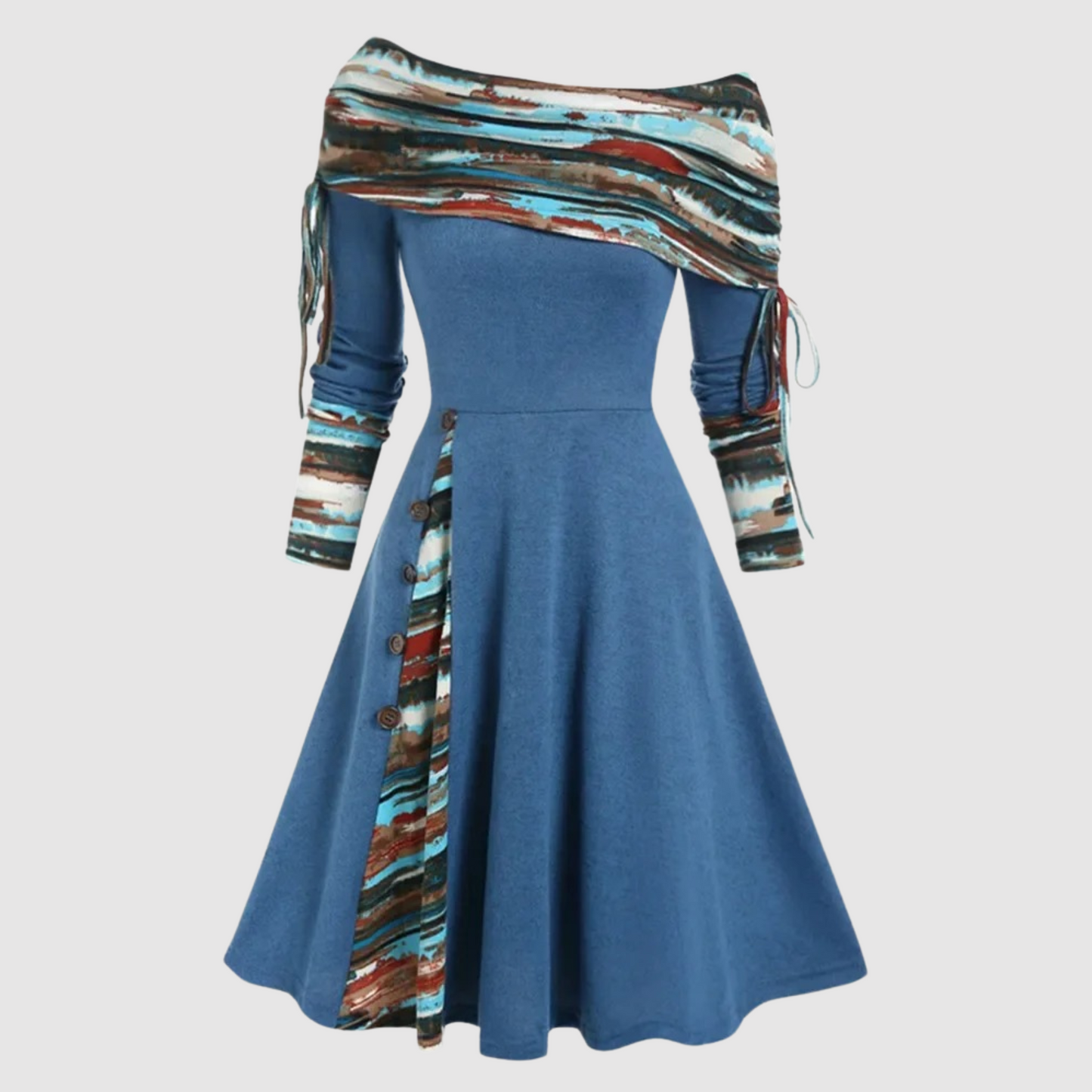 Molly Long-Sleeve Off-Shoulder Dress