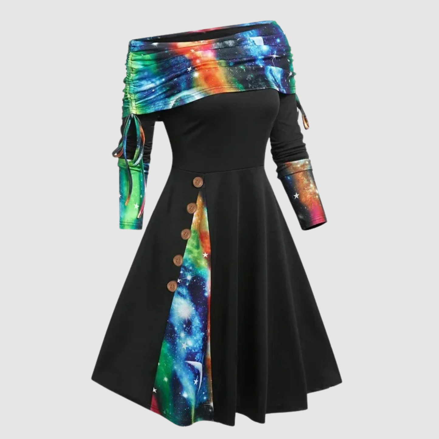 Molly Long-Sleeve Off-Shoulder Dress
