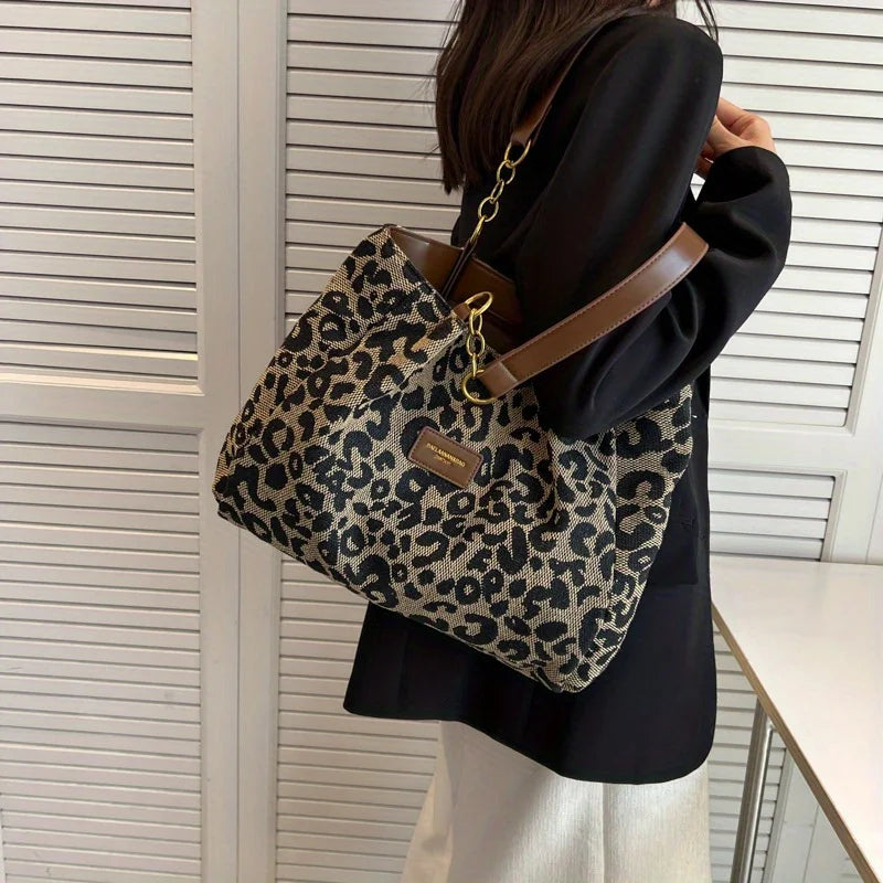 Shuvee Leopard Patterned Canvas Tote