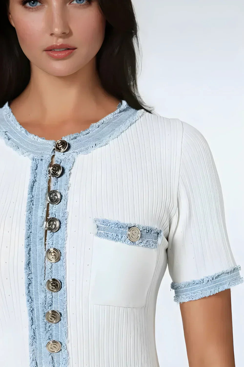 Ellie Knit & Denim Dress