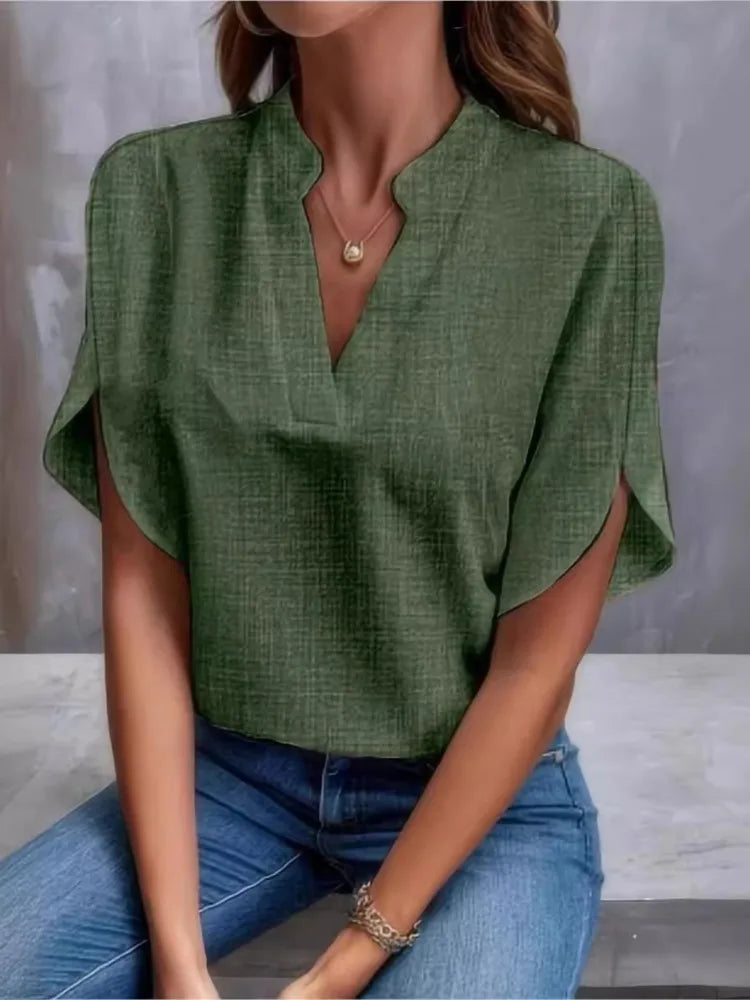 Layla Classic V-Neck Blouse