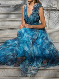 Clarissa Peacock Blue Maxi Dress