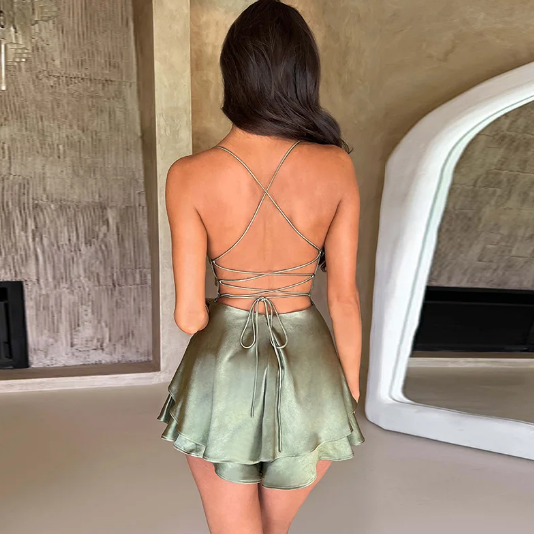 Gaby Elegant Satin Slip Dress
