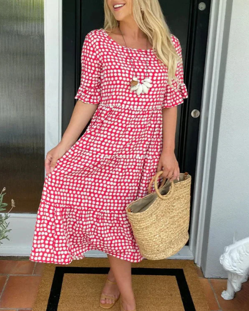 Julia Short-Sleeve Midi Dress