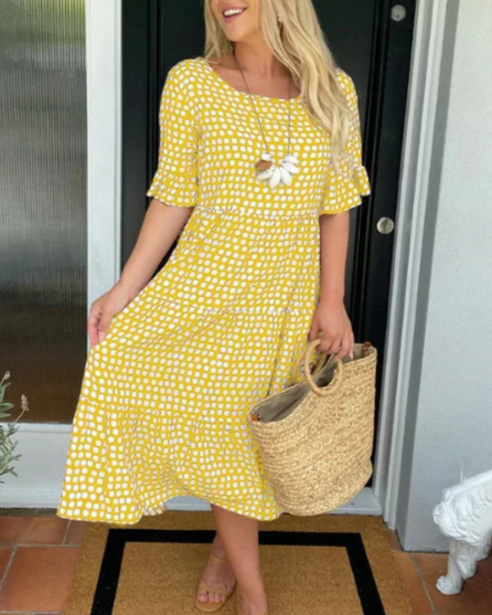 Julia Short-Sleeve Midi Dress