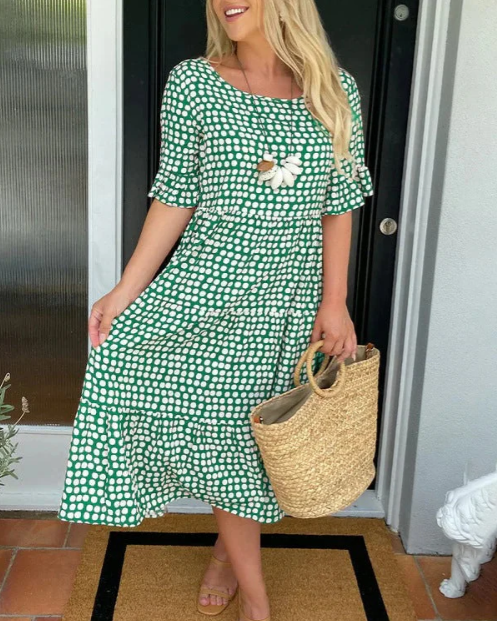 Julia Short-Sleeve Midi Dress