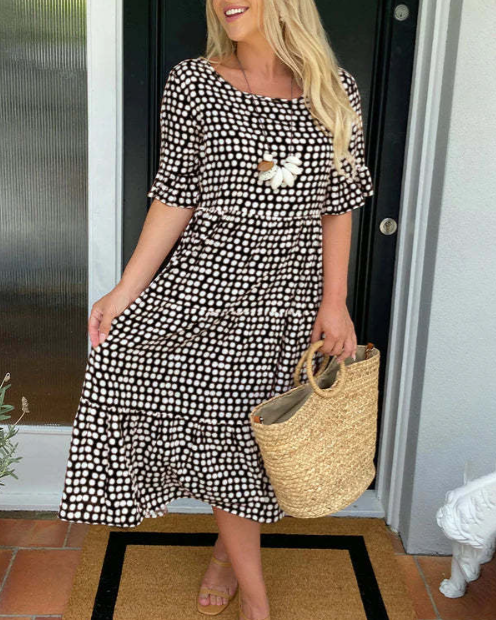 Julia Short-Sleeve Midi Dress