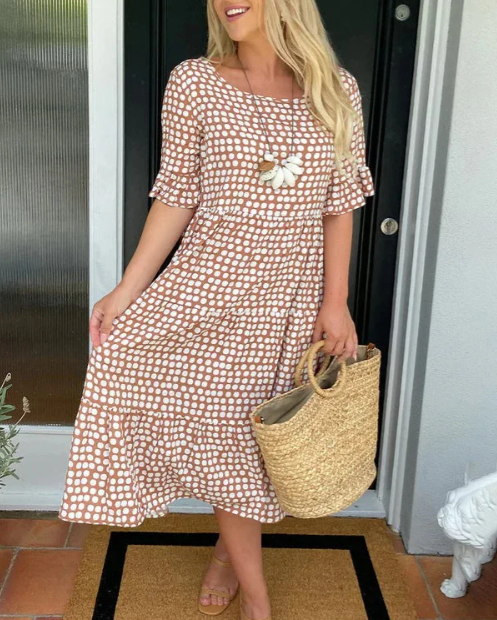 Julia Short-Sleeve Midi Dress