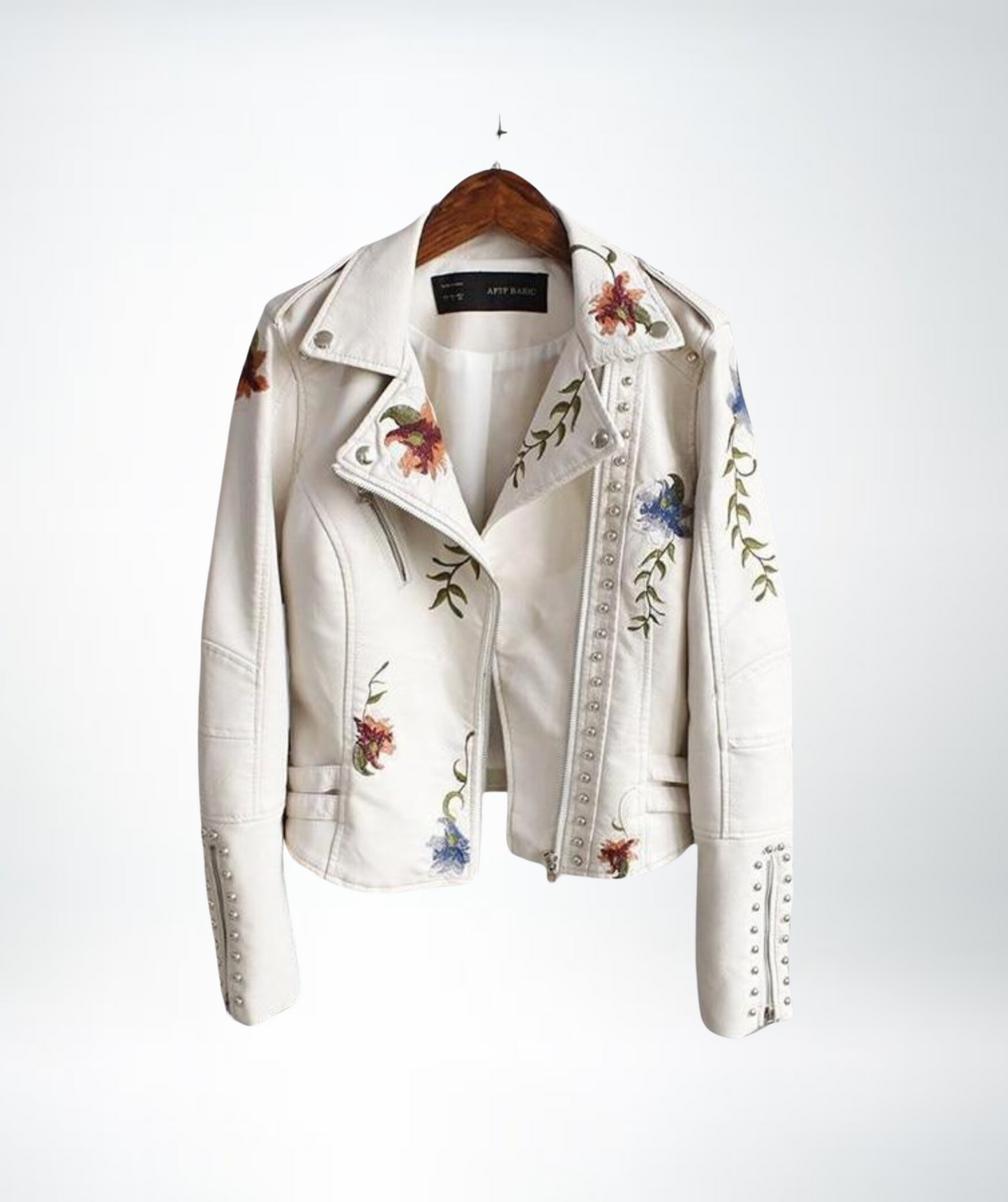 Rose Ladies Floral Leather Jacket
