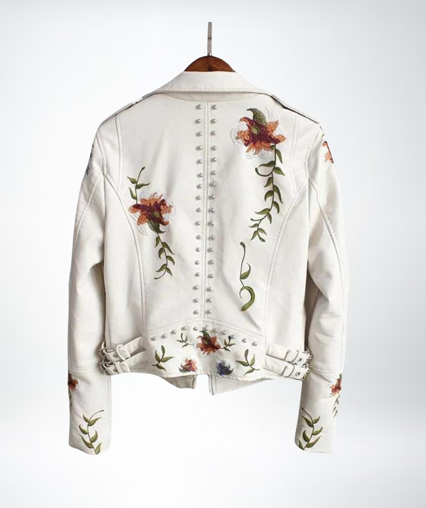 Rose Ladies Floral Leather Jacket