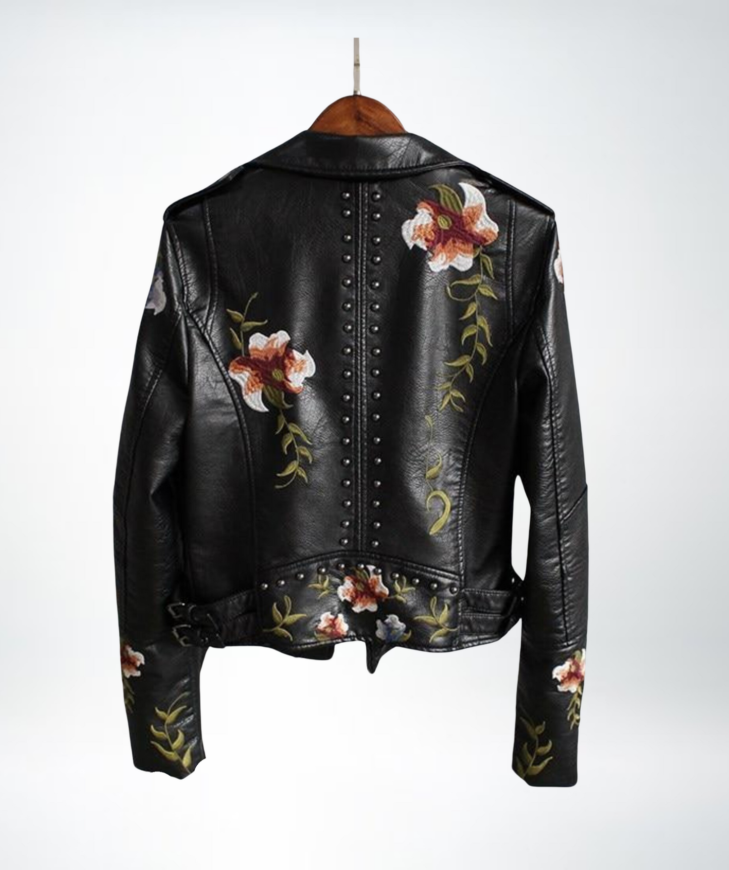 Rose Ladies Floral Leather Jacket