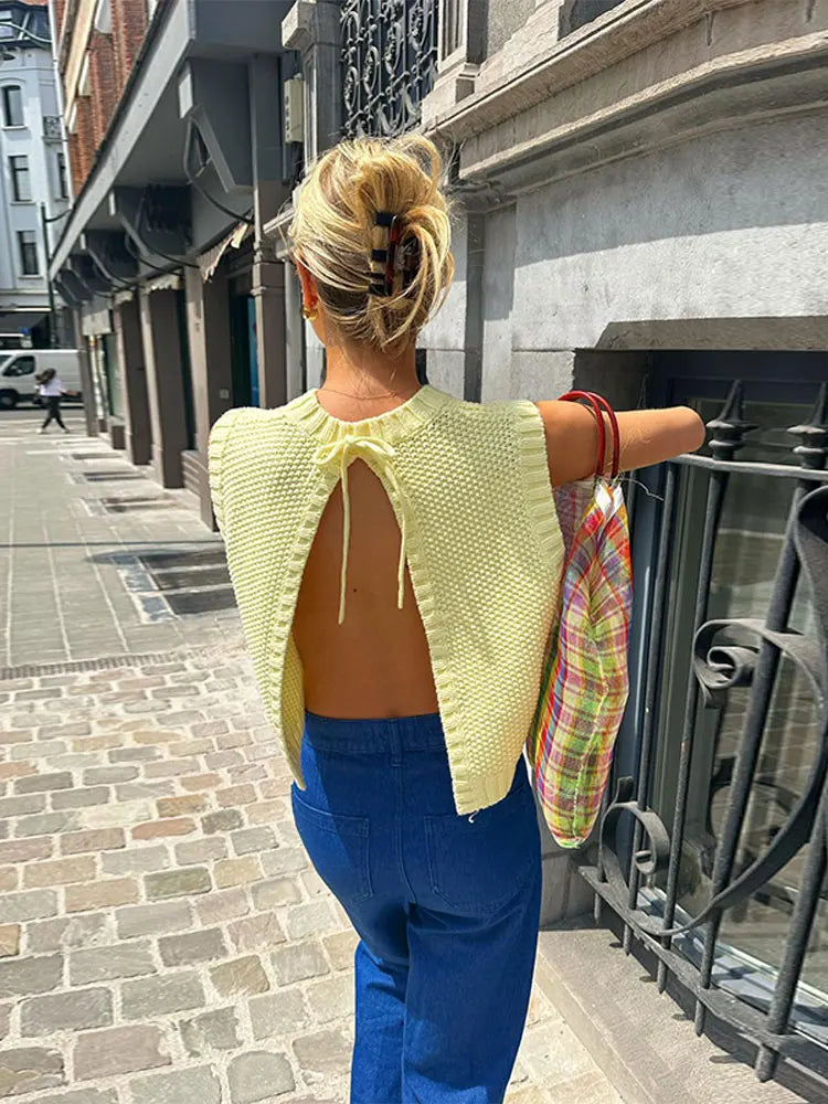 Claudia Backless Knit Top