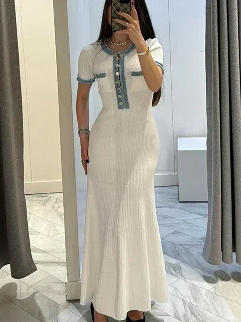 Ellie Knit & Denim Dress