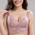 Lara Lace comfort - front fastening bra with floral lace and wide straps