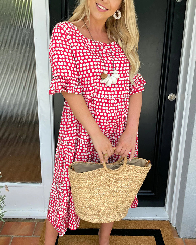 Cora A-Line Dotted Dress