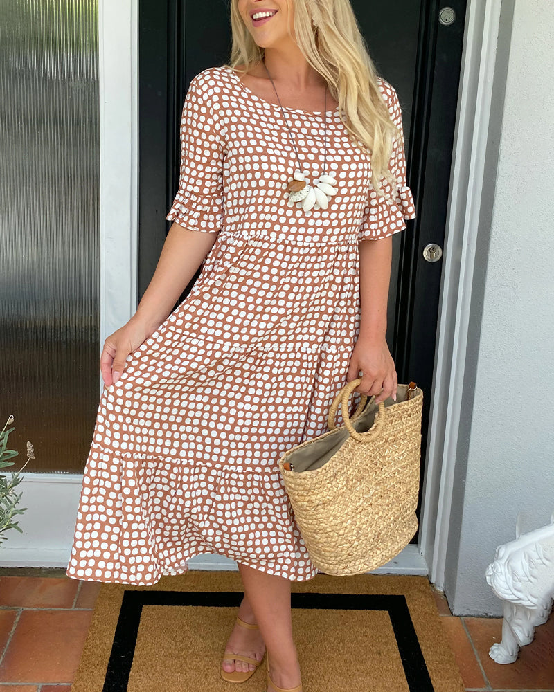 Cora A-Line Dotted Dress