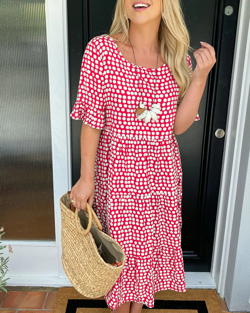 Cora A-Line Dotted Dress
