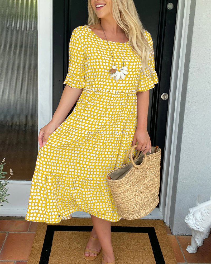 Cora A-Line Dotted Dress