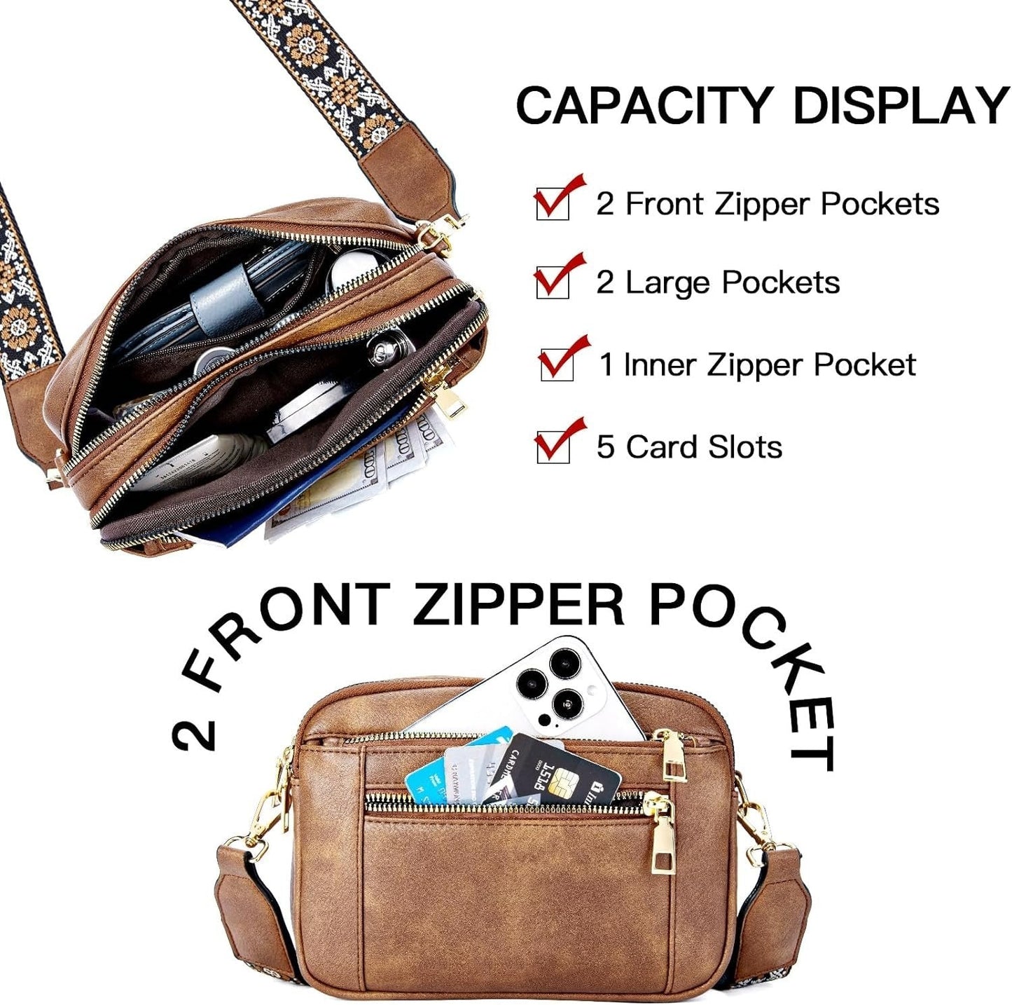 Selena Refined Leather Shoulder Bag