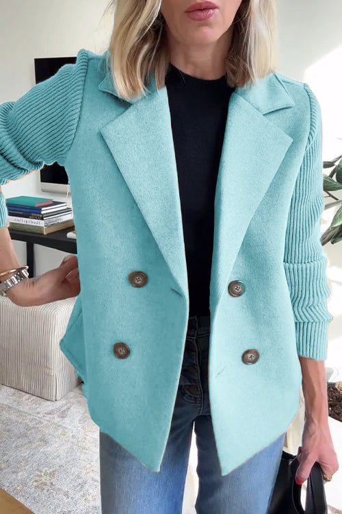 Camryn Elegant Knit-Sleeve Blazer