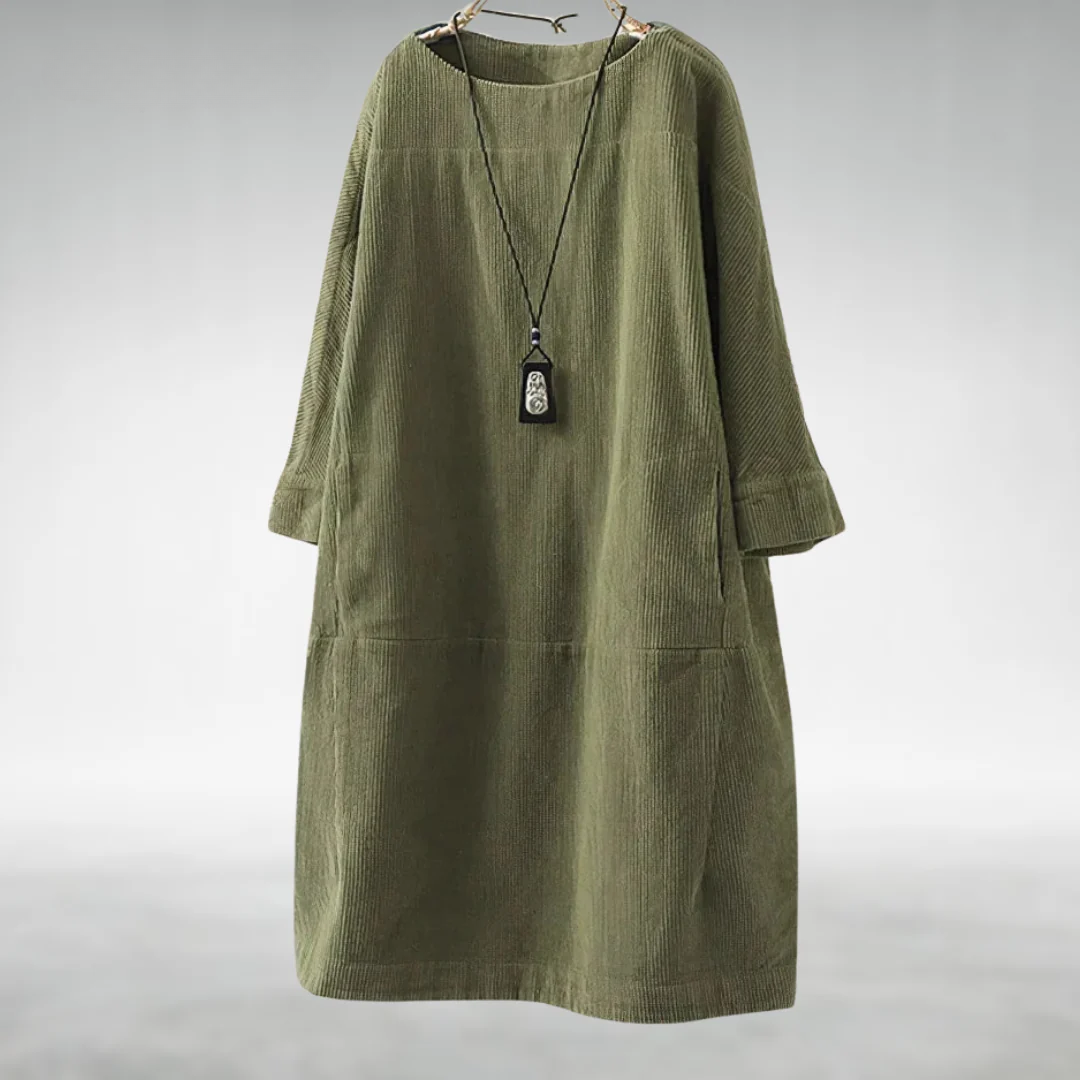 Anika Relaxed Corduroy Midi Dress