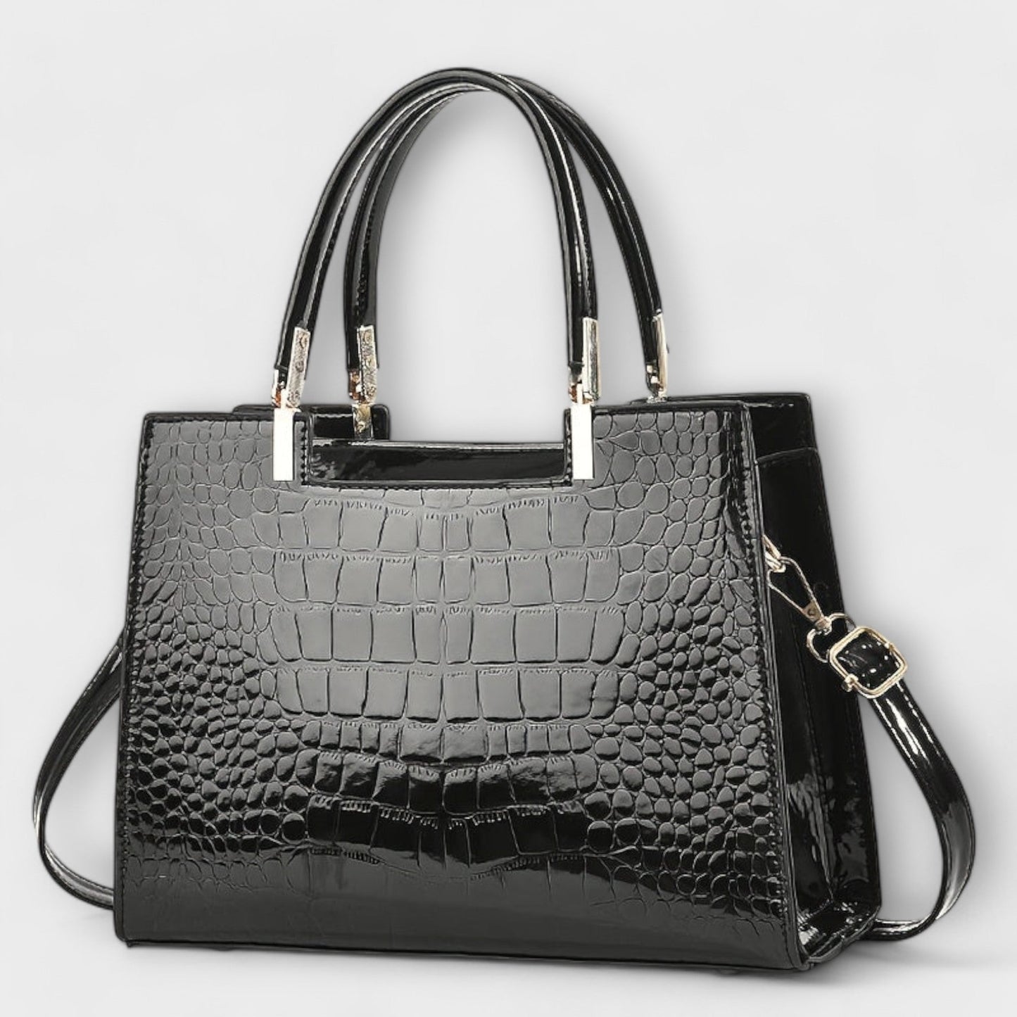 Brielle Glossy Crocodile Patterned Handbag
