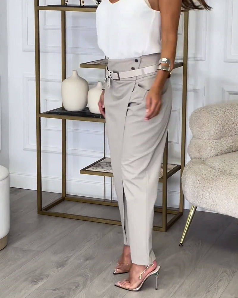 Katerina Patchwork Pants with Belt