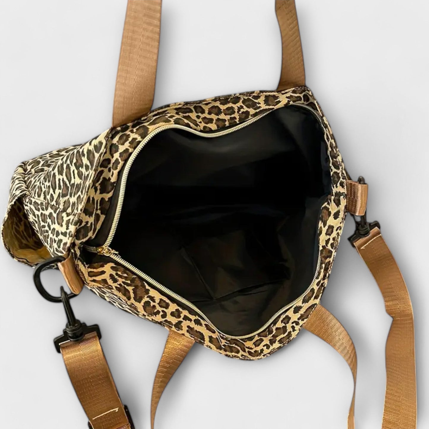 Marnie Leopard Patterned Canvas Crossbody Bag