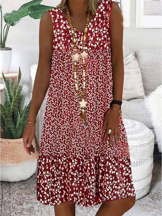 Niana Sleeveless Floral V-Neck Dress