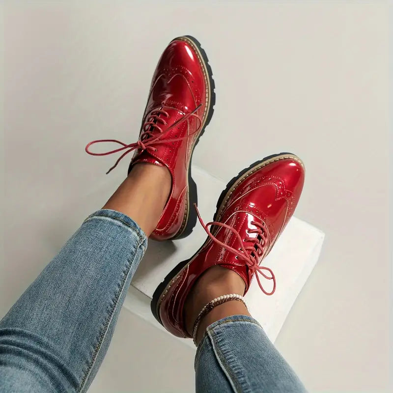 Teddy Glossy Brogue Orthopaedic Shoes