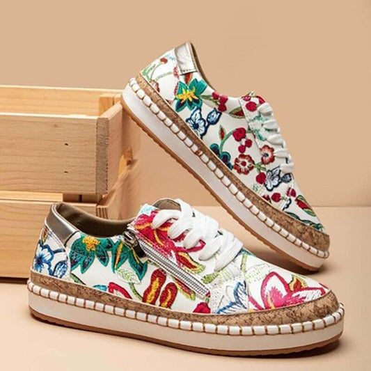 Oluchi Floral Orthopaedic Zipper Sneakers
