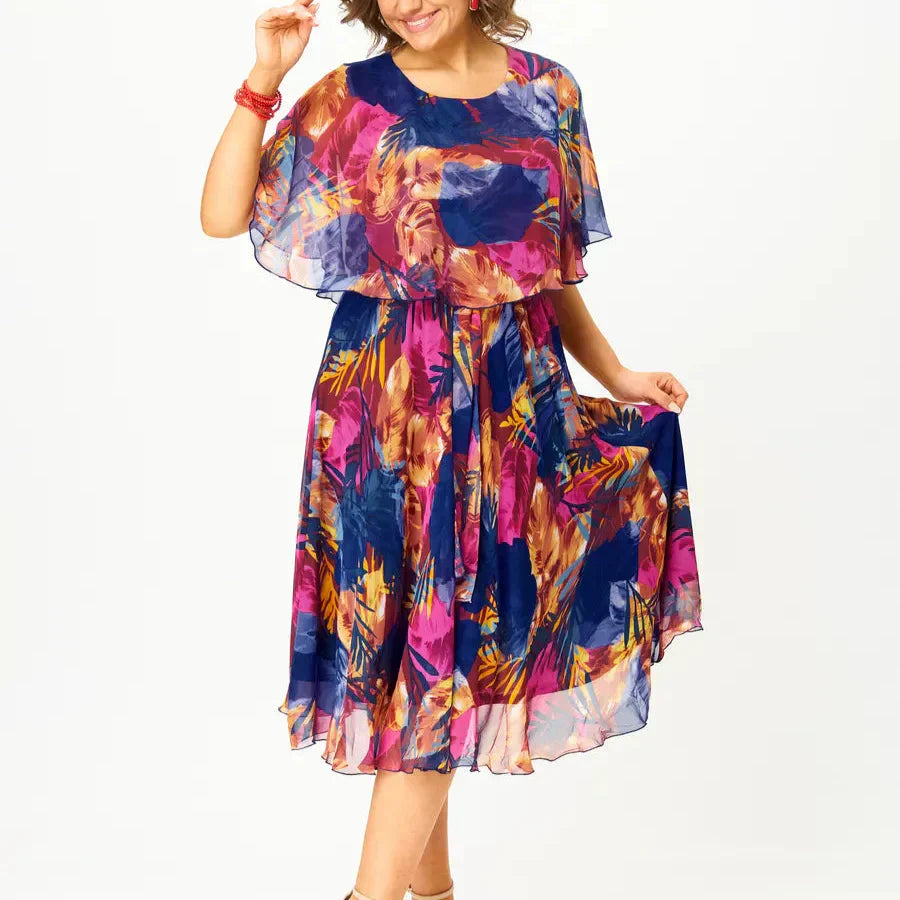 Halle Comfortable Belly Coverage Chiffon Dress