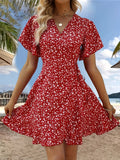 Modern Amy Floral Print V-neck Dress