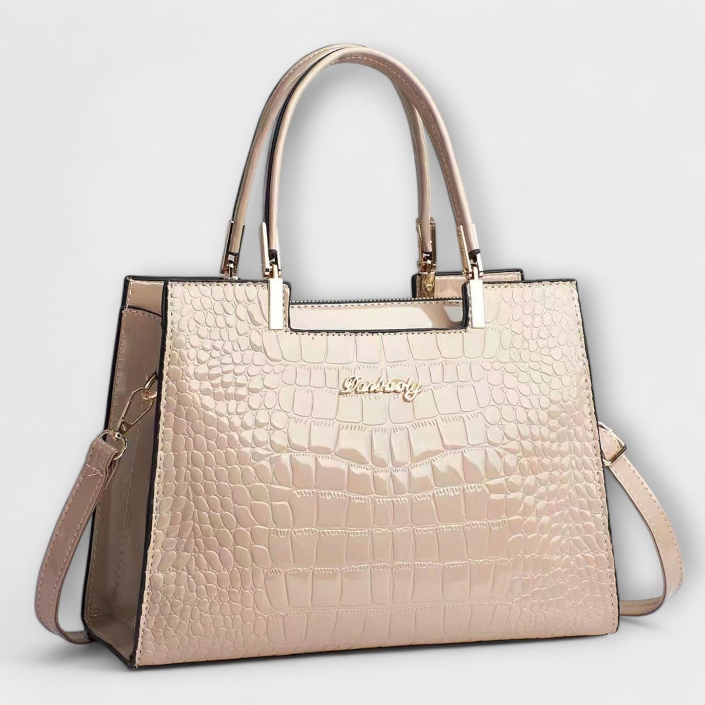 Brielle Glossy Crocodile Patterned Handbag