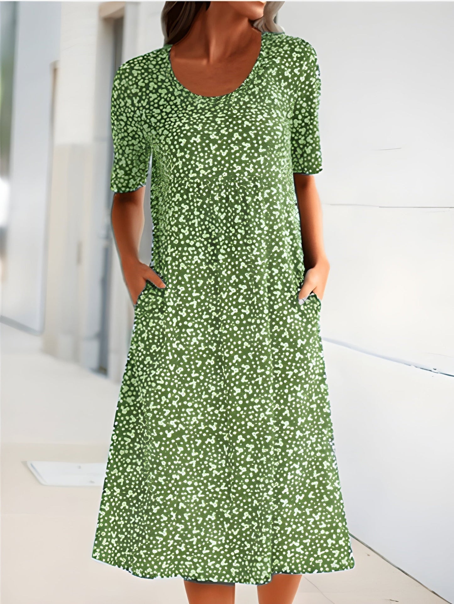 Qahira Casual Round Neck Dress