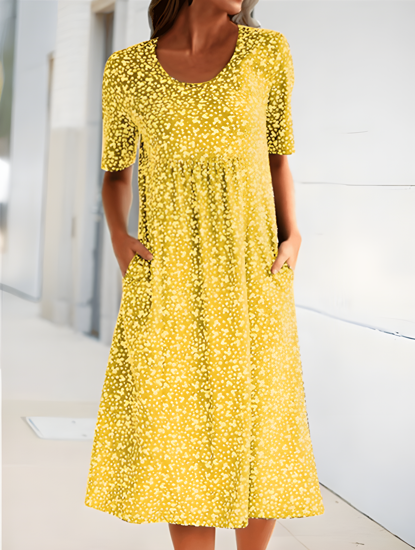 Qahira Casual Round Neck Dress