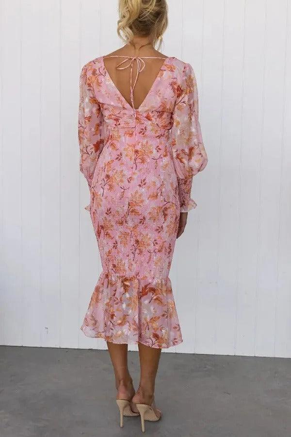 Coral Floral Elegance Dress