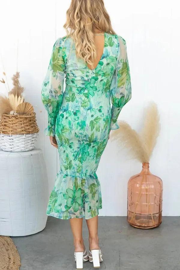 Coral Floral Elegance Dress