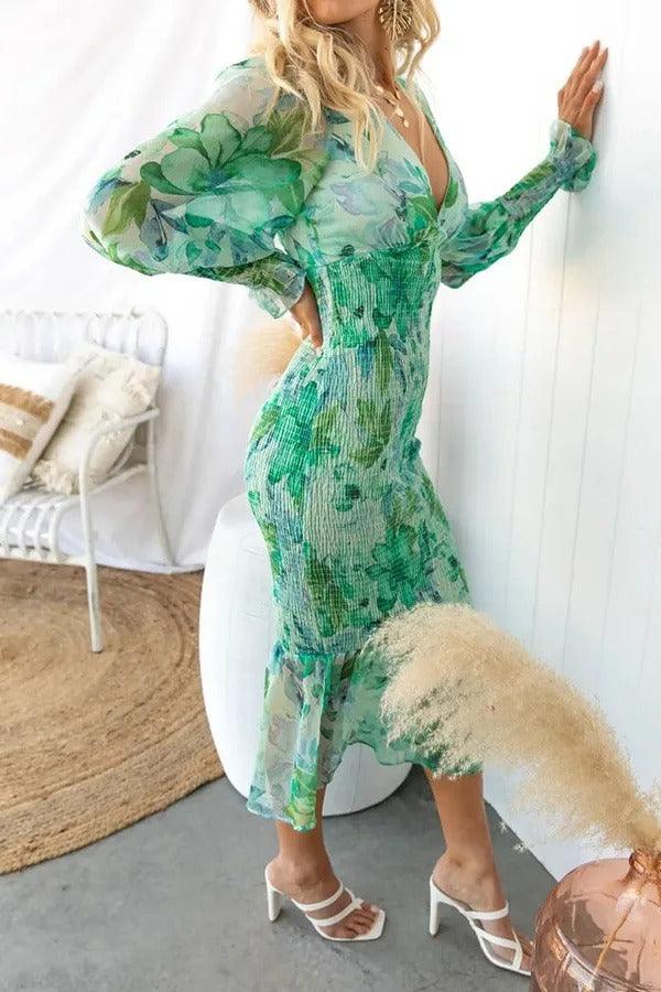 Coral Floral Elegance Dress