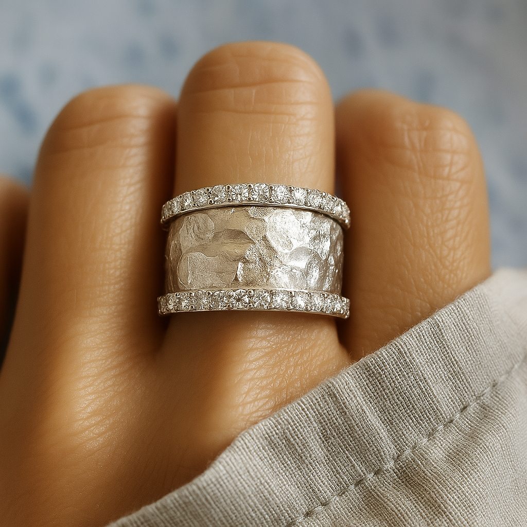 Polly Vintage Silvered Zirconia Ring