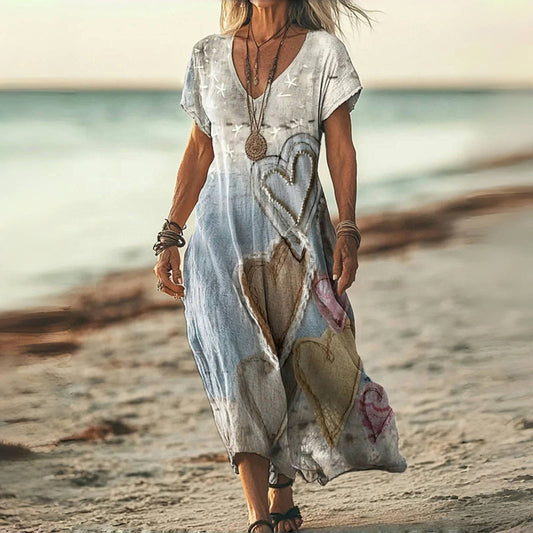 Estrella Plus Size Vintage Heart Dress